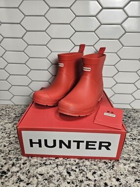 Hunter Kids Bright Red Short Rain Boots